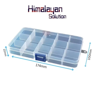 Plastic Adjustable 15 Grid Cell Multipurpose Clear Transparent