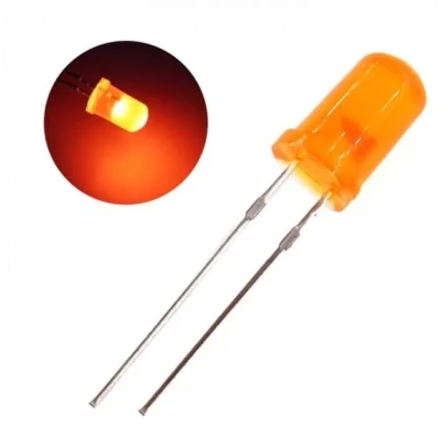 5mm LED Bulb Orange light Short Legs (1PCS)
