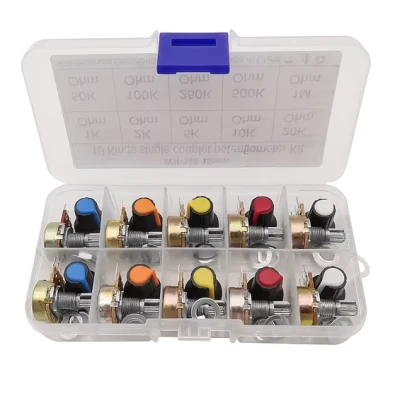 WH-14815mm 10 Kinds Single Couplet Potentiometer Kit 1K 2K 5K 10K 20K 50K 100K 250K 500K 1M Ohm