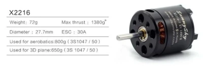 SunnySky X2216 Brushless Motor Short Shaft Version 1100KV