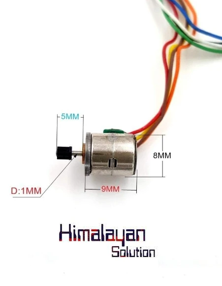 LT-Motor, 2PC Micro Stepper Motor 8mm 2 Phase 4 Wire Stepper Motor with Gear and Connection Line