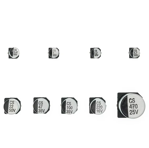 145Pcs 10Values SMD Electrolytic Capacitor Assorted Kit 0.47V~50V, 1uF~470uF with storage box
