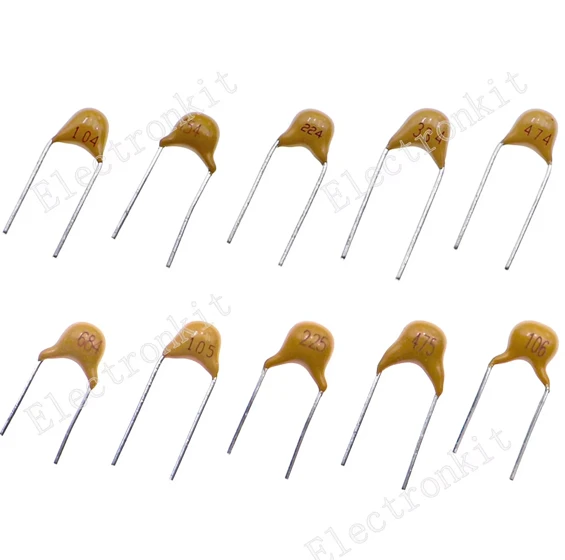 500PCS 0.1uF-10uF(104~106) Monolithic Ceramic Capacitor Assorted Kit with Storage Box