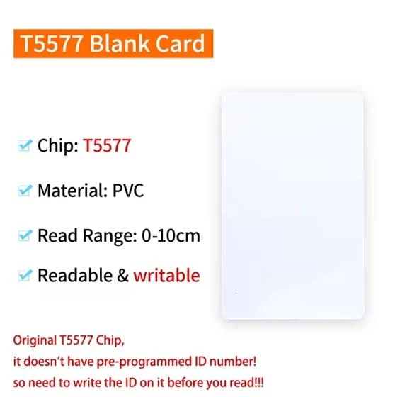 T5577 125Khz Blank Card Readable Writable