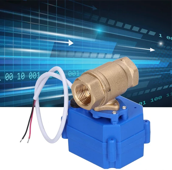 CWX-15 Motorized Brass Ball Valve DN15 CR02 DC12V 3-Line 2-Control Electric Valve for Water Treatment/Leakage