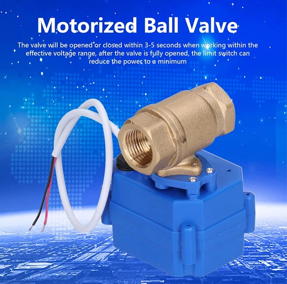 CWX-15 Motorized Brass Ball Valve DN15 CR02 DC12V 3-Line 2-Control Electric Valve for Water Treatment/Leakage