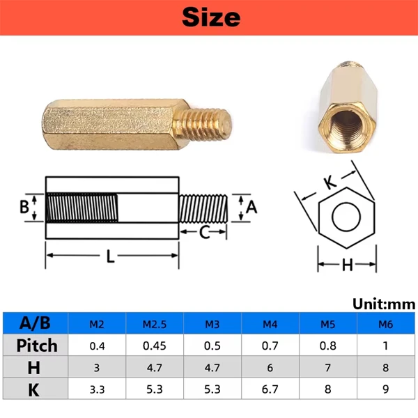 M3+4 Single-Head Hexagonal Copper Column Hardware Screw Assortment Kit