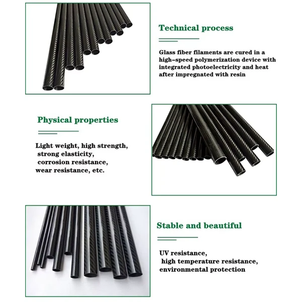 3K Carbon Fibre Tube High Strength Carbon Tube 24*23*1000mm