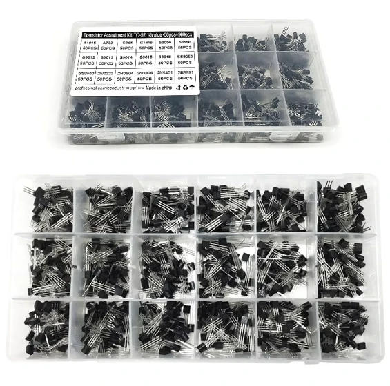900PCS 18Values TO-92 Transistor Assortment Kit A1015 2N2222 C1815 S8050 2N3904 2N3906 S9012 NPN/PNP
