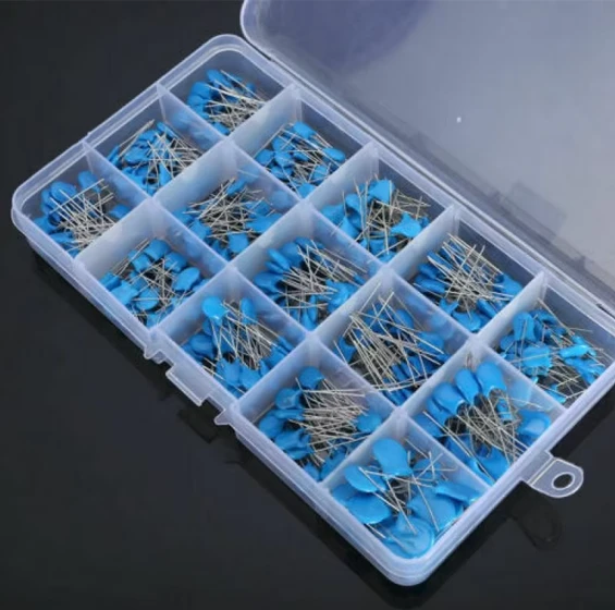 300PCS High Voltage Ceramic Capacitor Assortment Kit (1kV, 2kV, 3kV) Range 0.1nF to 22nF 15Value