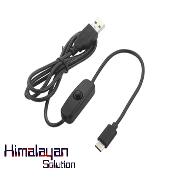 5V 3A USB to Type C Cable With ON/OFF Switch Power Control for Raspberry Pi 4B