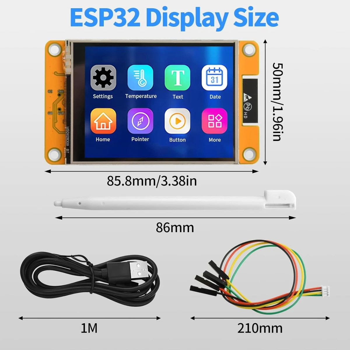 ESP32 LVGL WiFi and Bluetooth Development Board 2.8\" 240x320 Smart Display Screen TFT Module with Touch  with case
