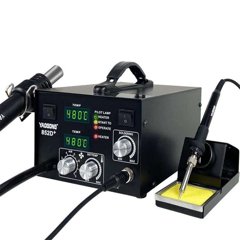 YAOGONG 850D+ SMD ESD Smd Machine Mobile Repair Rework Station Provided Hot Air Soldering Station Soldering Station 4 in 1 80w