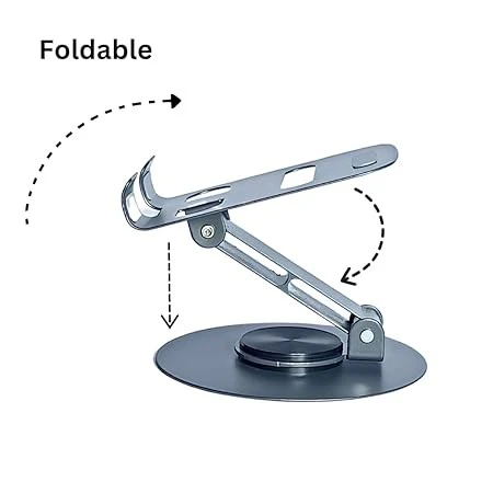 Mobile Holder Stand for Table, Made by Metal, Cell Phone Stand Table Top 360° Rotational and Foldable